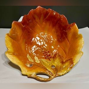 Fitz and Floyd "Fall's Leaves" serving bowl stored in original box-excellent!!